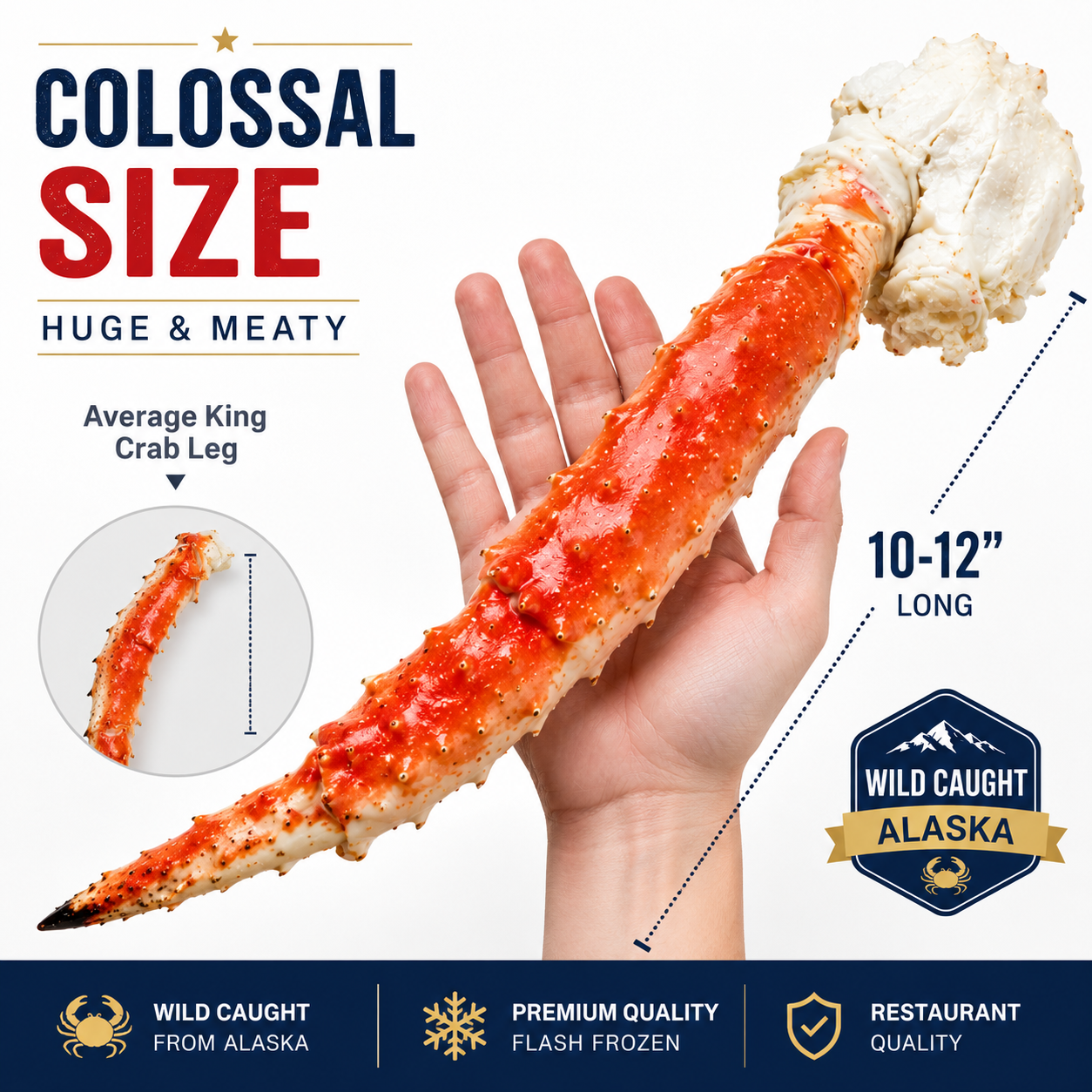 Wild-Caught Alaskan King Crab Legs | Premium Jumbo Crab Legs | Fast Frozen Fresh Seafood