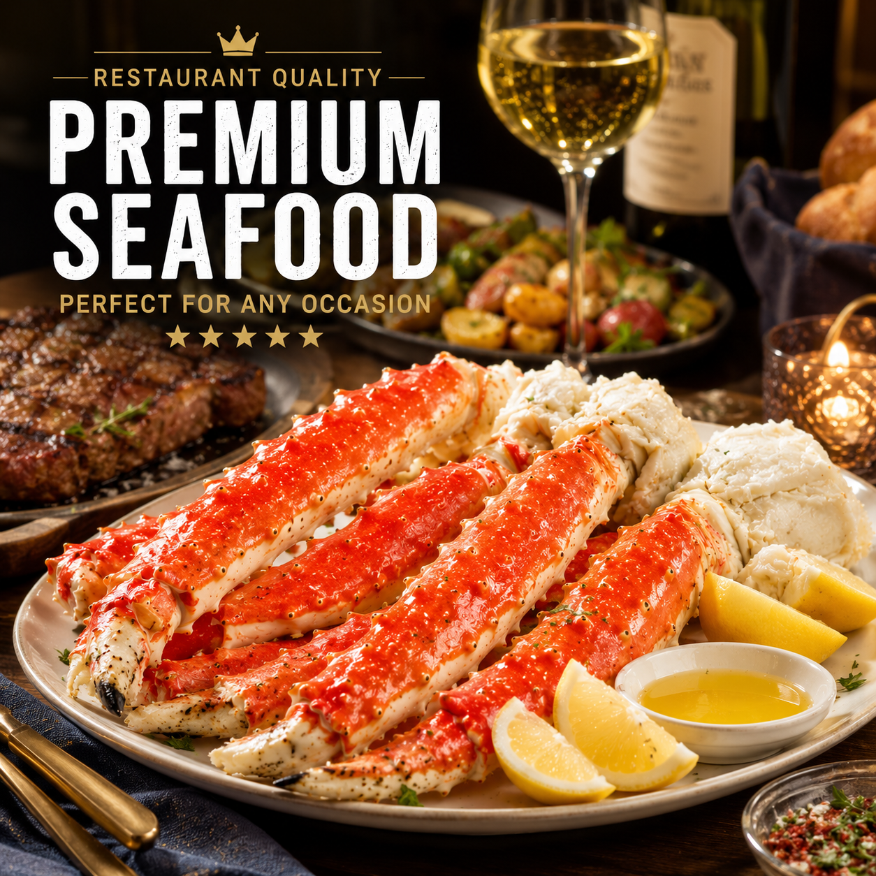 Wild-Caught Alaskan King Crab Legs | Premium Jumbo Crab Legs | Fast Frozen Fresh Seafood