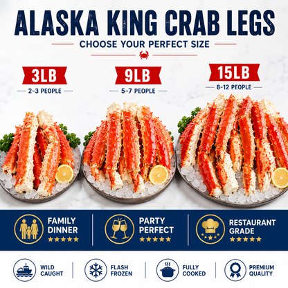 Premium Wild Caught Alaskan King Crab Legs | Fully Cooked & Flash Frozen