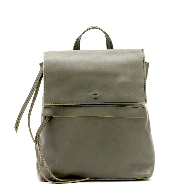 Sustainable Leather Flap Hybrid Convertible Backpack