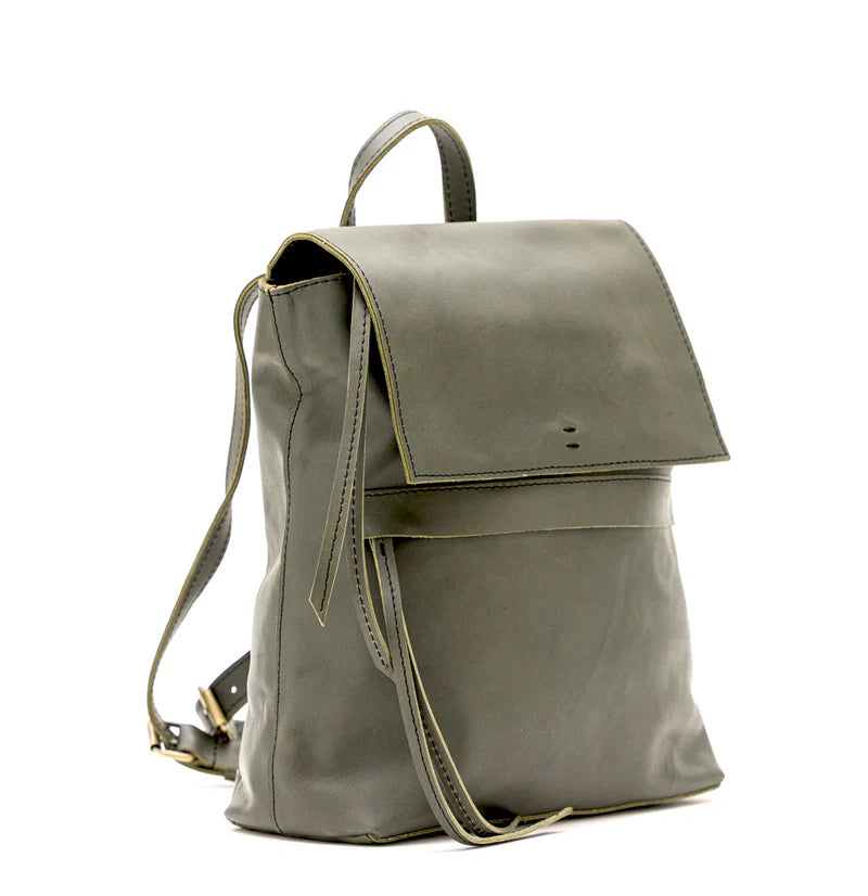 Sustainable Leather Flap Hybrid Convertible Backpack