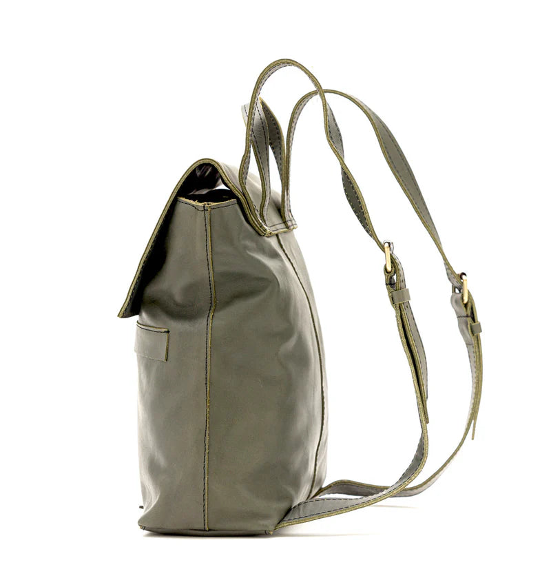 Sustainable Leather Flap Hybrid Convertible Backpack