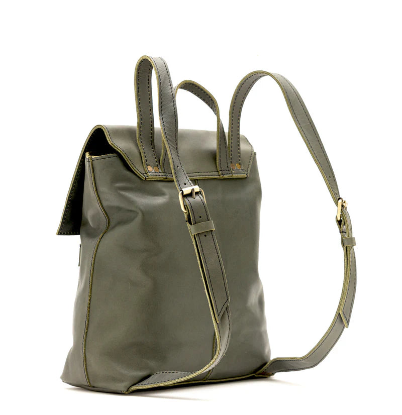 Sustainable Leather Flap Hybrid Convertible Backpack