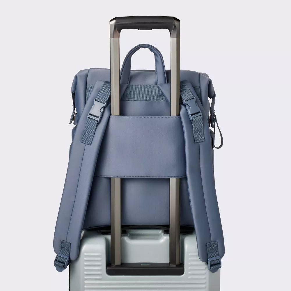 Multi-Carry Boxy Hybrid Diaper Backpack with Trolley Sleeve