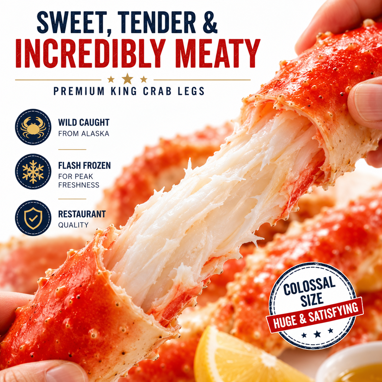 Wild-Caught Alaskan King Crab Legs | Premium Jumbo Crab Legs | Fast Frozen Fresh Seafood